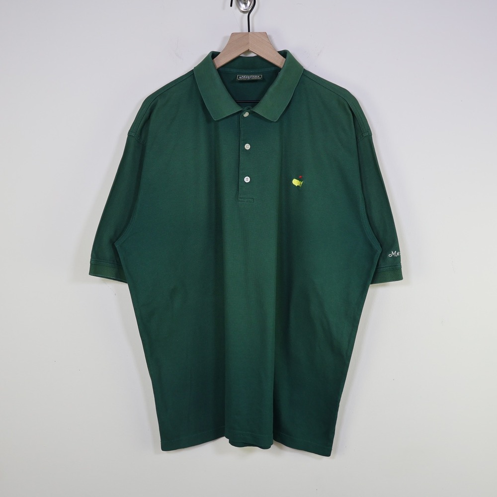 Vintage Masters Collection Mercerized Cotton Golf Polo Shirt XL Green Sportswear